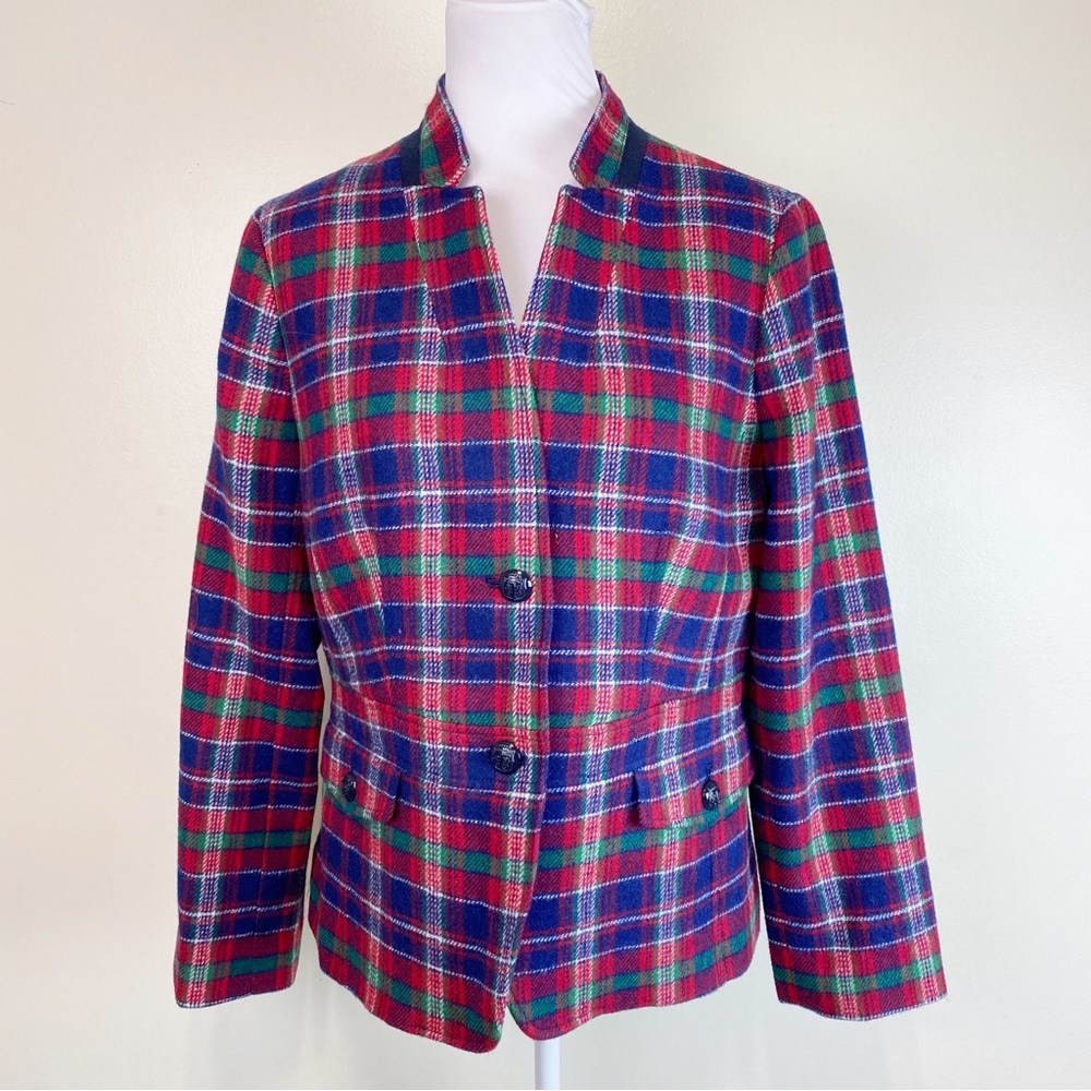 Talbots Plaid Wool Blazer